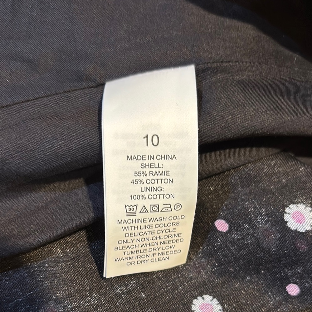 NWOT Kate Spade Black and White/Pink Flowers Dress Size 10 - Picture 12 of 12